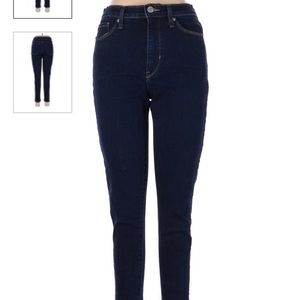 Banana Republic Dark Blue Wash Denim Skinny Slim Highwaist Skinny Ankle Jeans